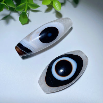 Black Agate Pendant 1.9-2.4 Inch Healing Crystal