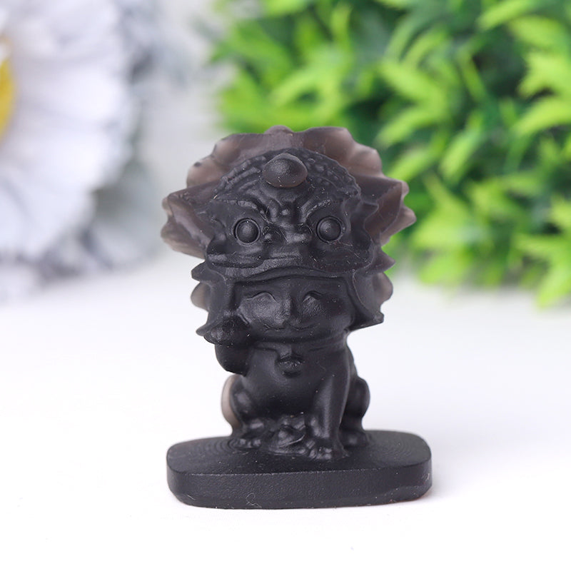 Black Obsidian 2.5 Inch Fortune Cat Crystal Carving