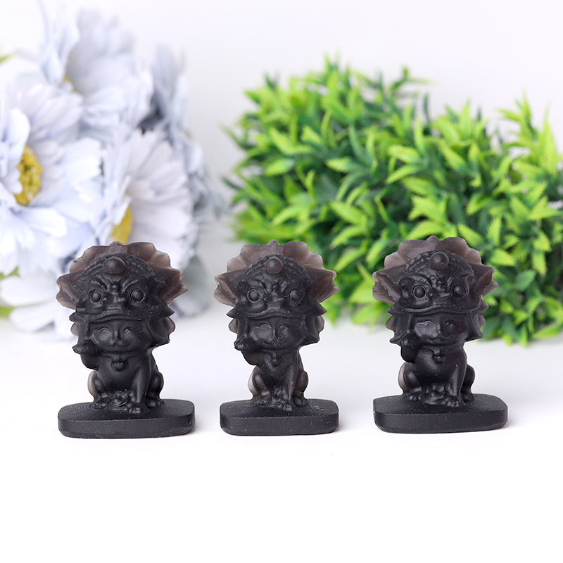 Black Obsidian 2.5 Inch Fortune Cat Crystal Carving