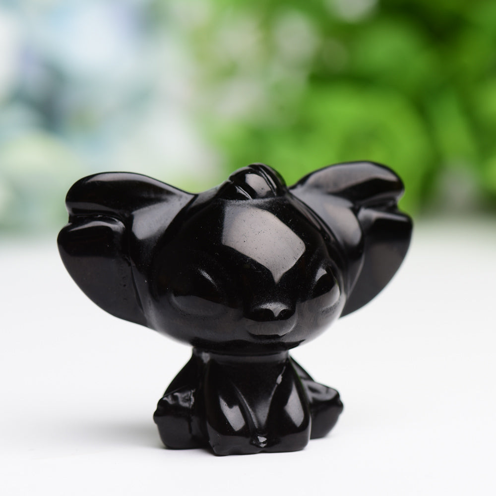 Black Obsidian Crystal Animal Carving 1.7" Size