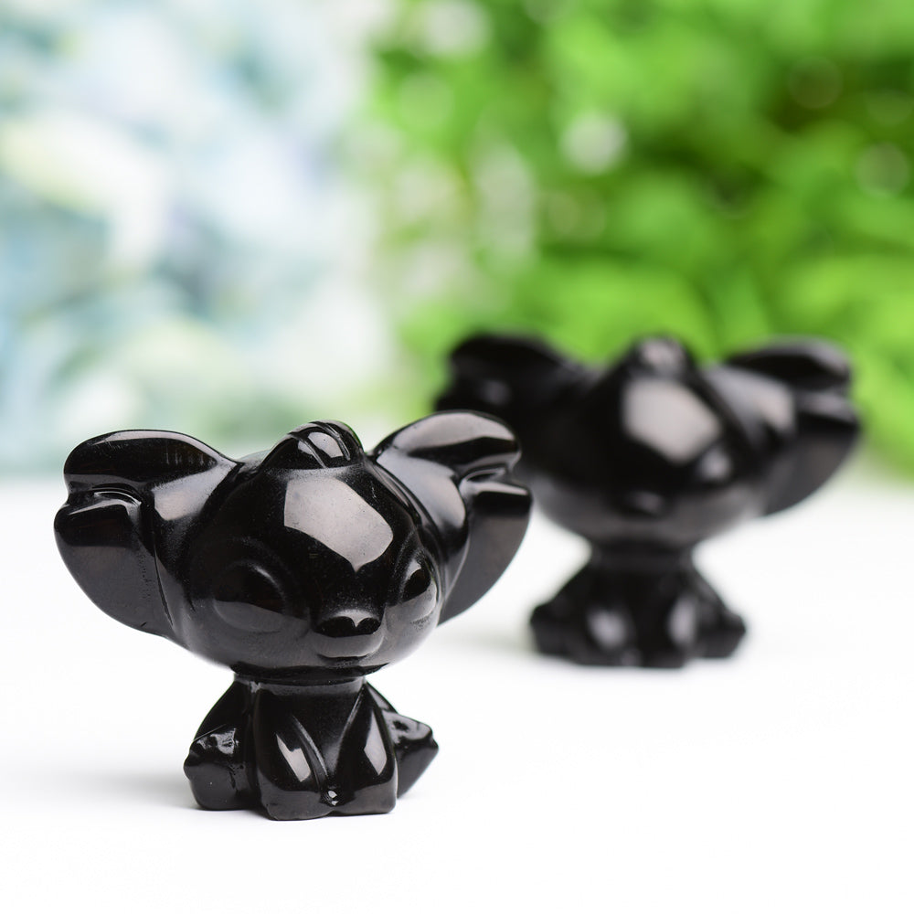 Black Obsidian Crystal Animal Carving 1.7" Size