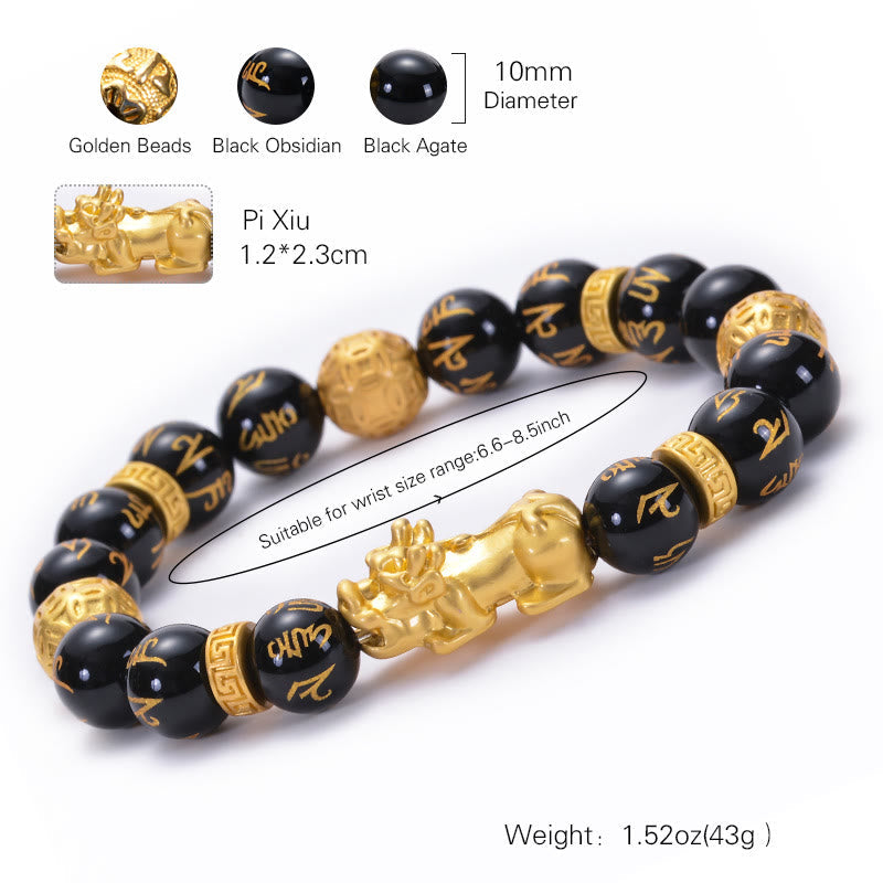 Black Obsidian PiXiu Protection Bracelet