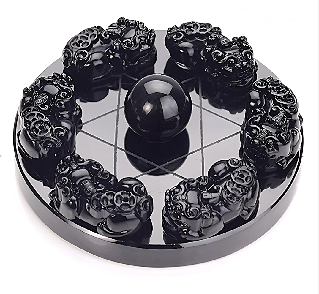 Black Obsidian Pi Xiu Prosperity and Protection Figurine