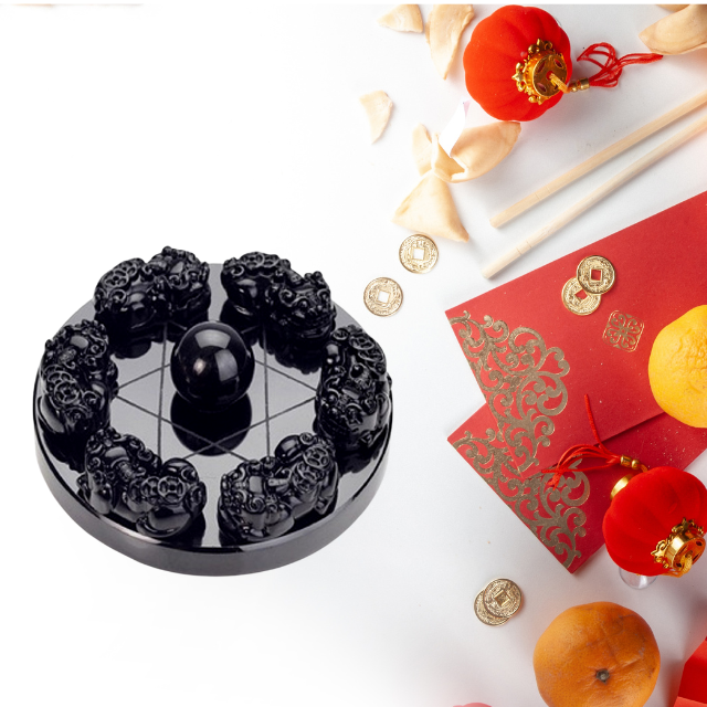 Black Obsidian Pi Xiu Prosperity and Protection Figurine