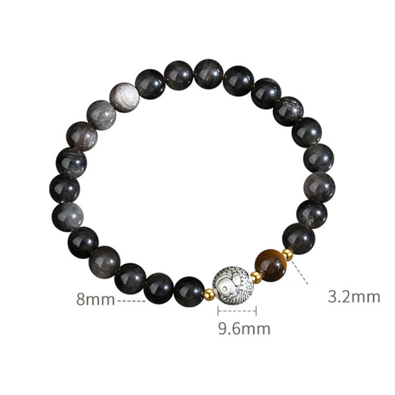 Black Obsidian & Tiger Eye Koi Fish Bracelet