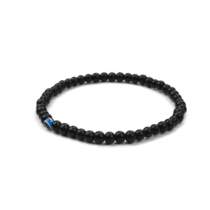 Black Onyx Bracelet with Evil Eye Symbol