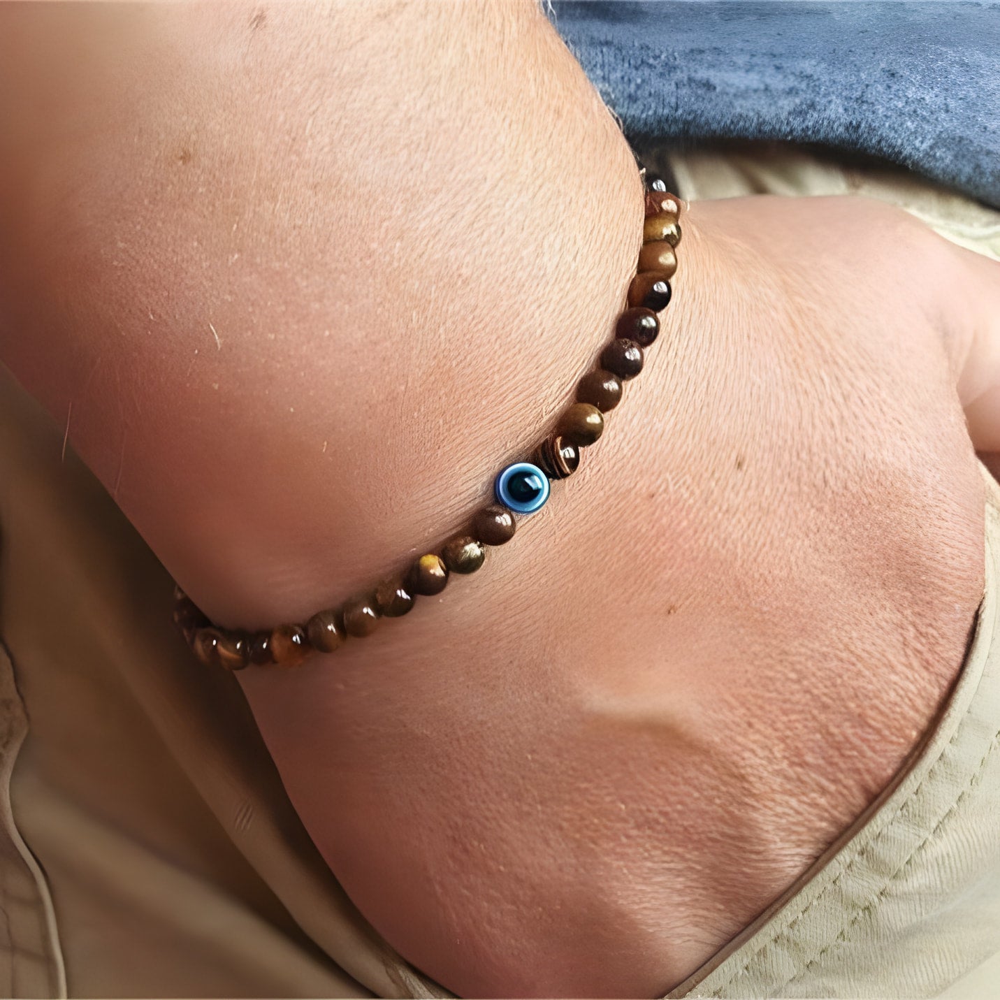 Black Onyx Bracelet with Evil Eye Symbol
