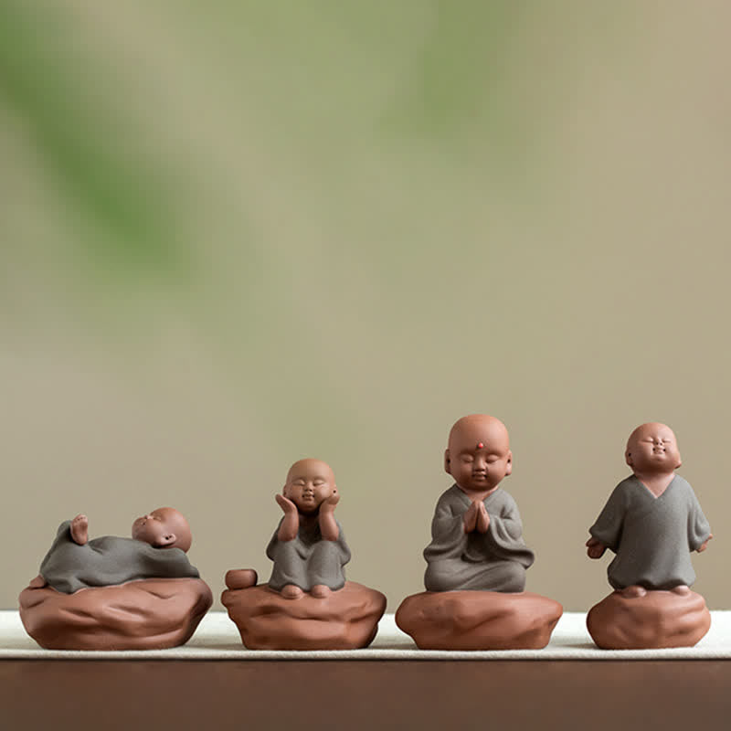 Black Peach Wood Buddha Flower Zen Decor 5.4cm Calm Cure