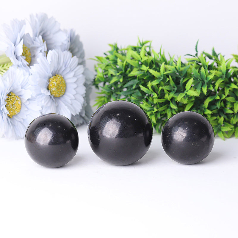 Black Shungite Sphere 50mm or 60mm Chakra Healing