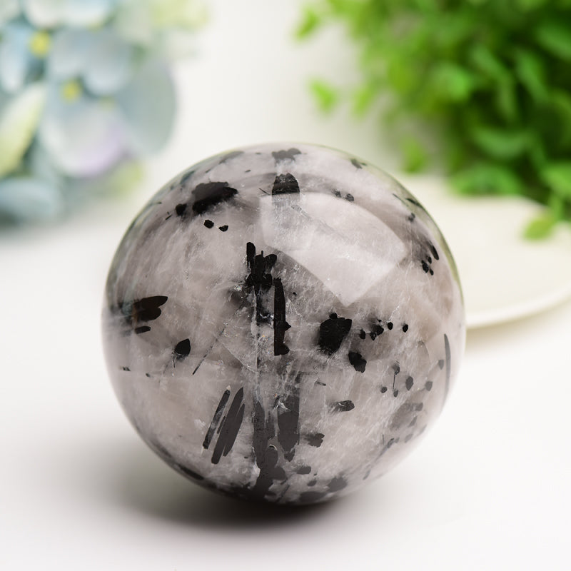 Black Tourmaline Crystal Sphere 2.5-4 Inch Healing Orb