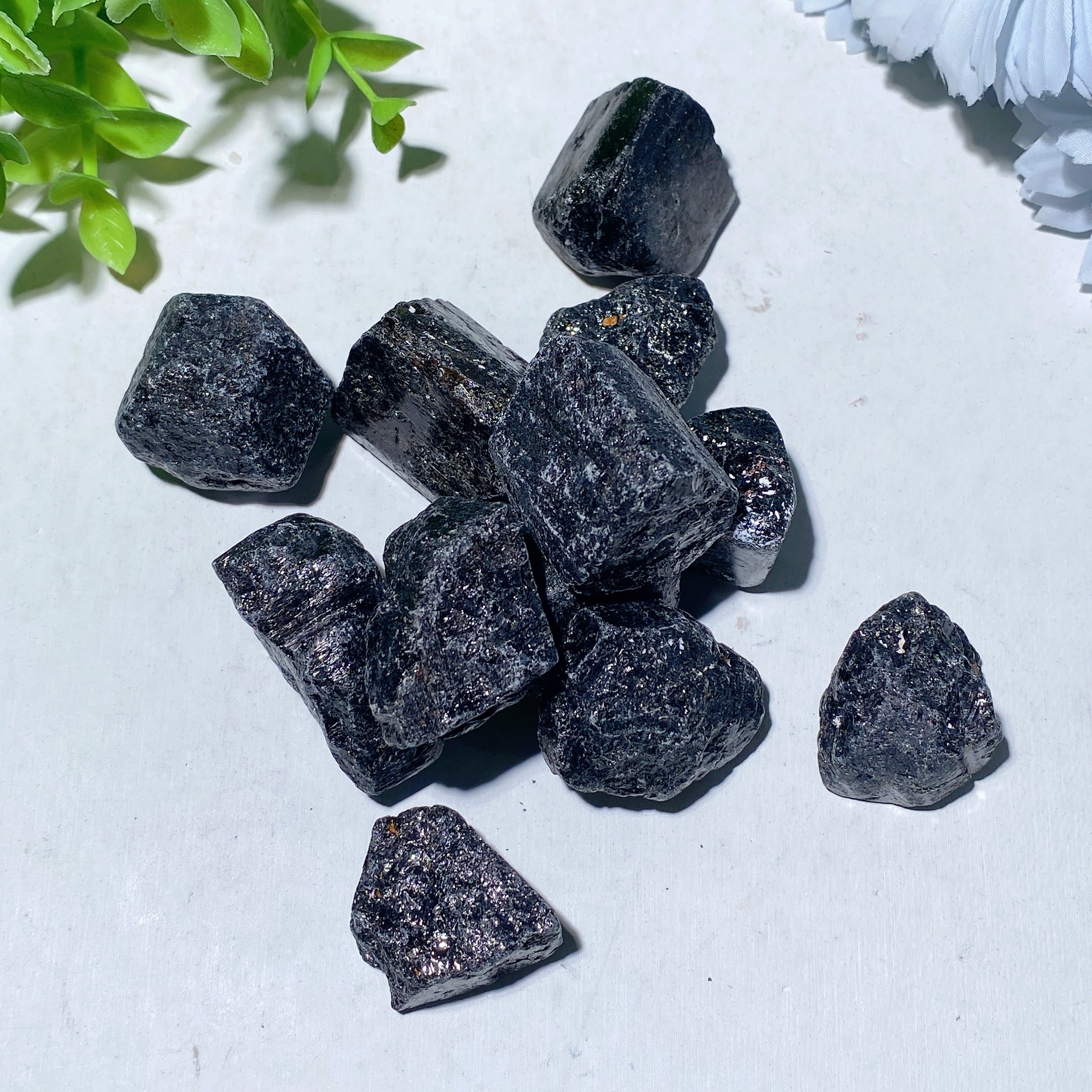 Black Tourmaline Raw Crystal Chunks 10-30mm for Healing