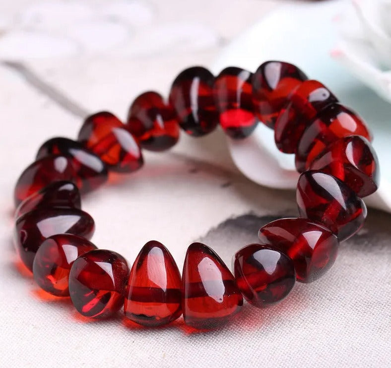 Blood Amber Bracelet - Symbol of Protection and Courage