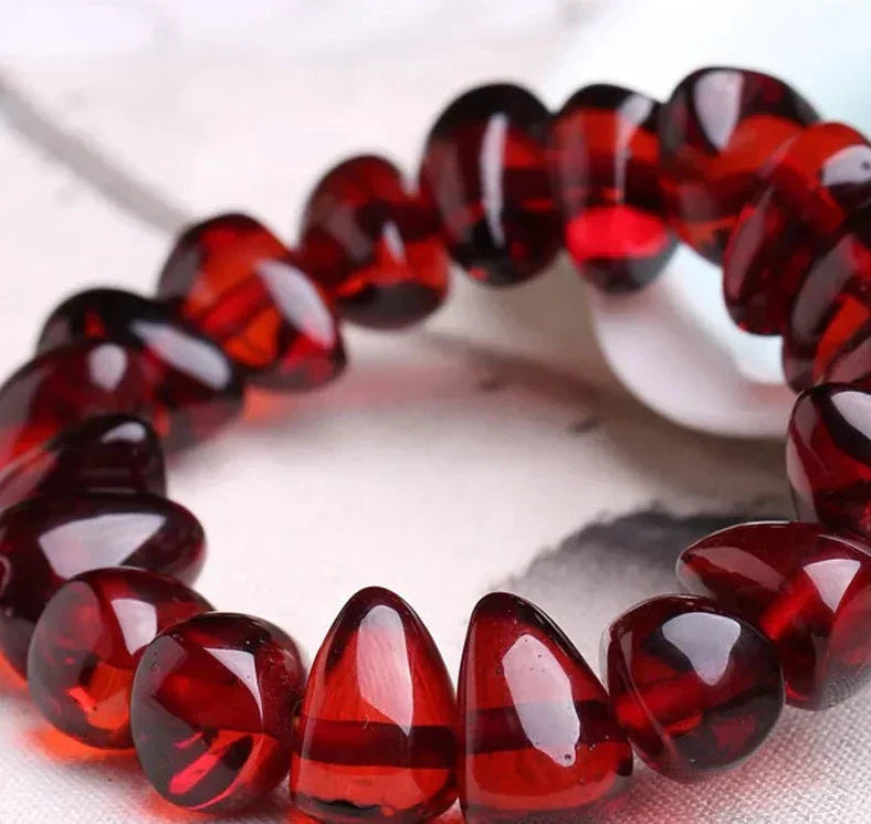 Blood Amber Bracelet for Protection & Courage