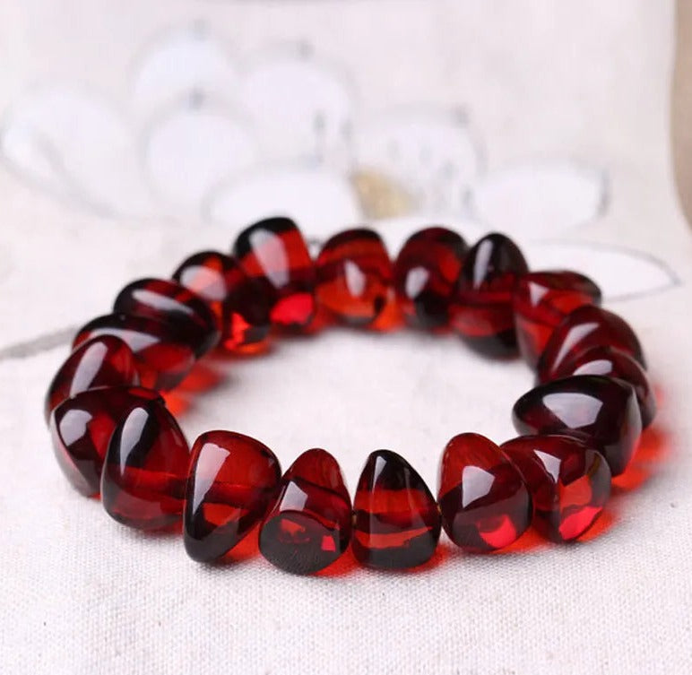 Blood Amber Bracelet for Protection & Courage