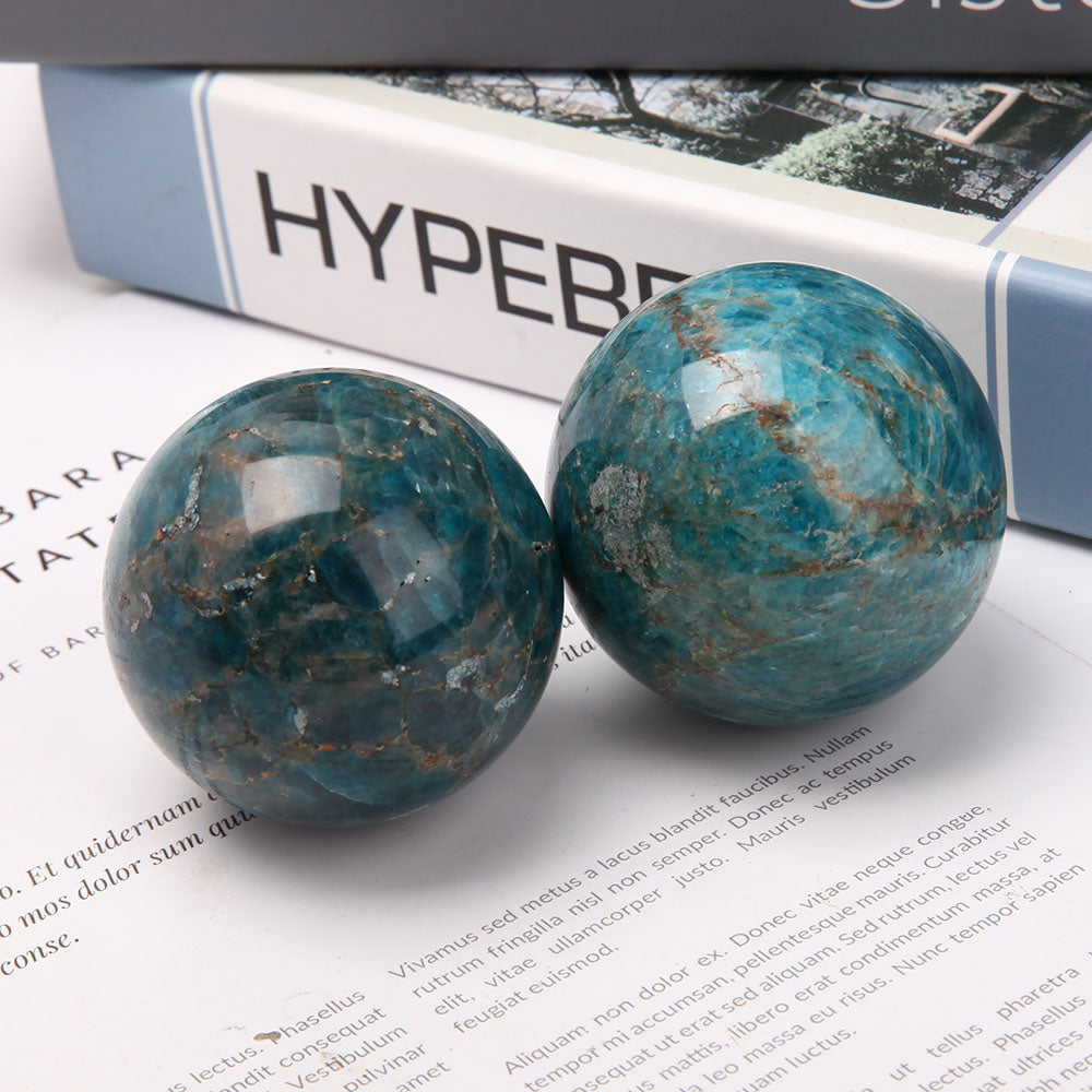 Blue Apatite 2.2-Inch Polished Crystal Sphere