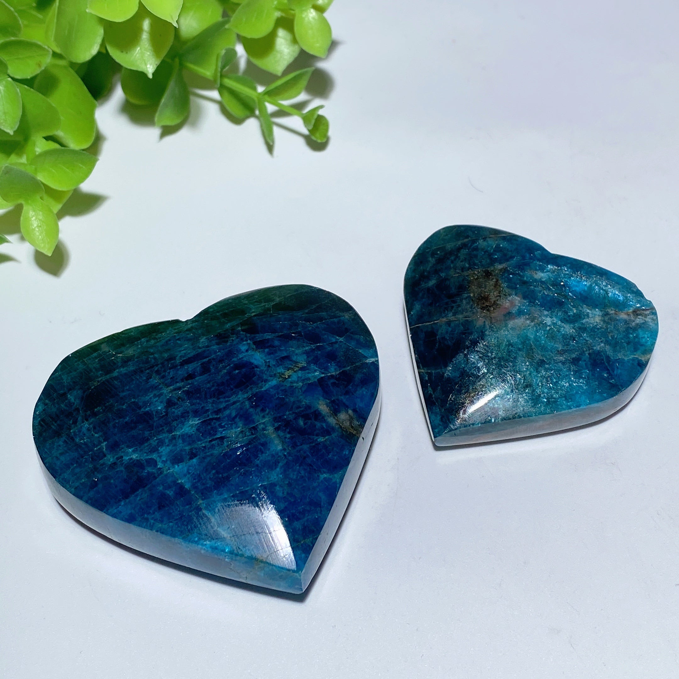 Blue Apatite Heart Palm Stone 1.5-4" Crystal Healing