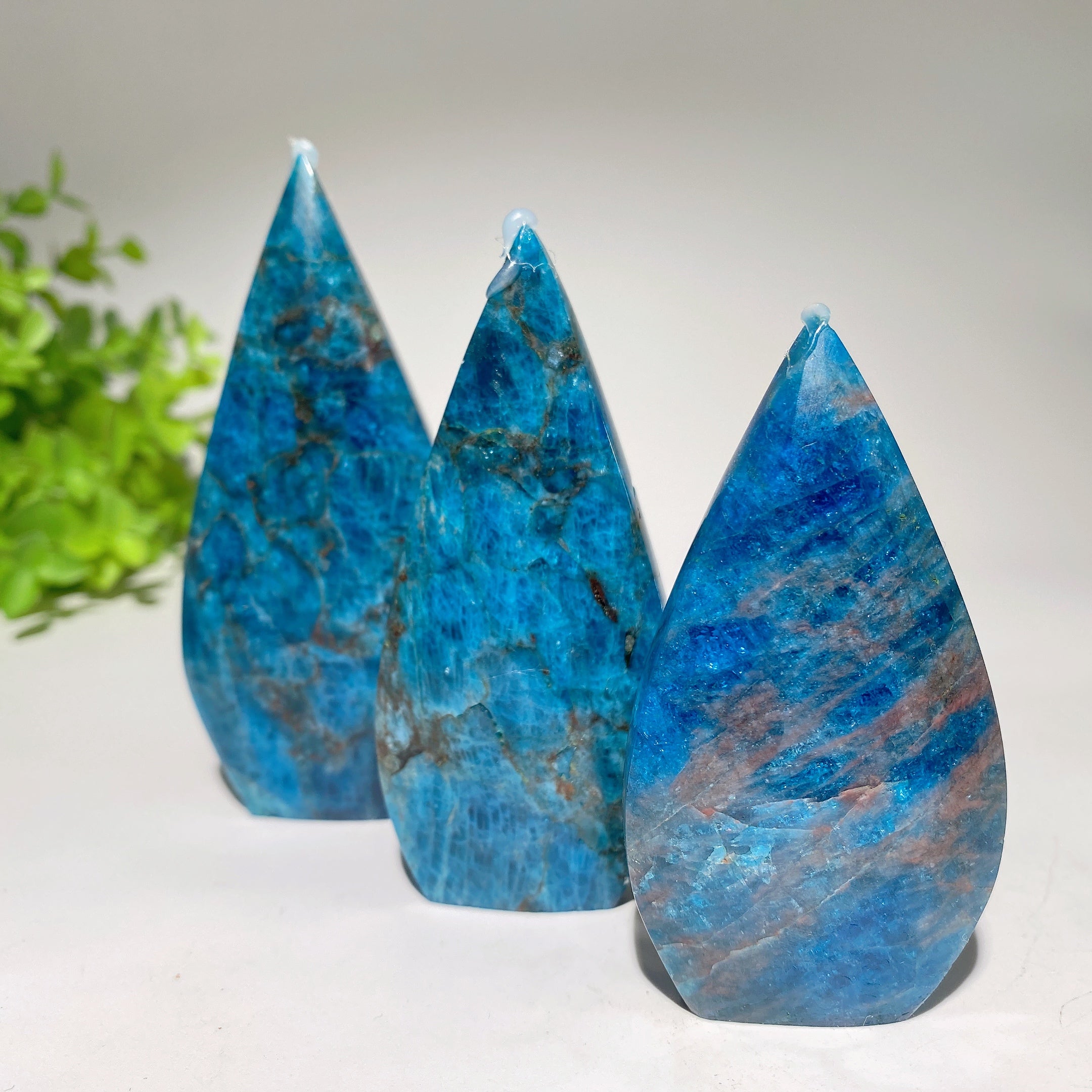 Blue Apatite Heart Palm Stone 1.5-4" Crystal Healing