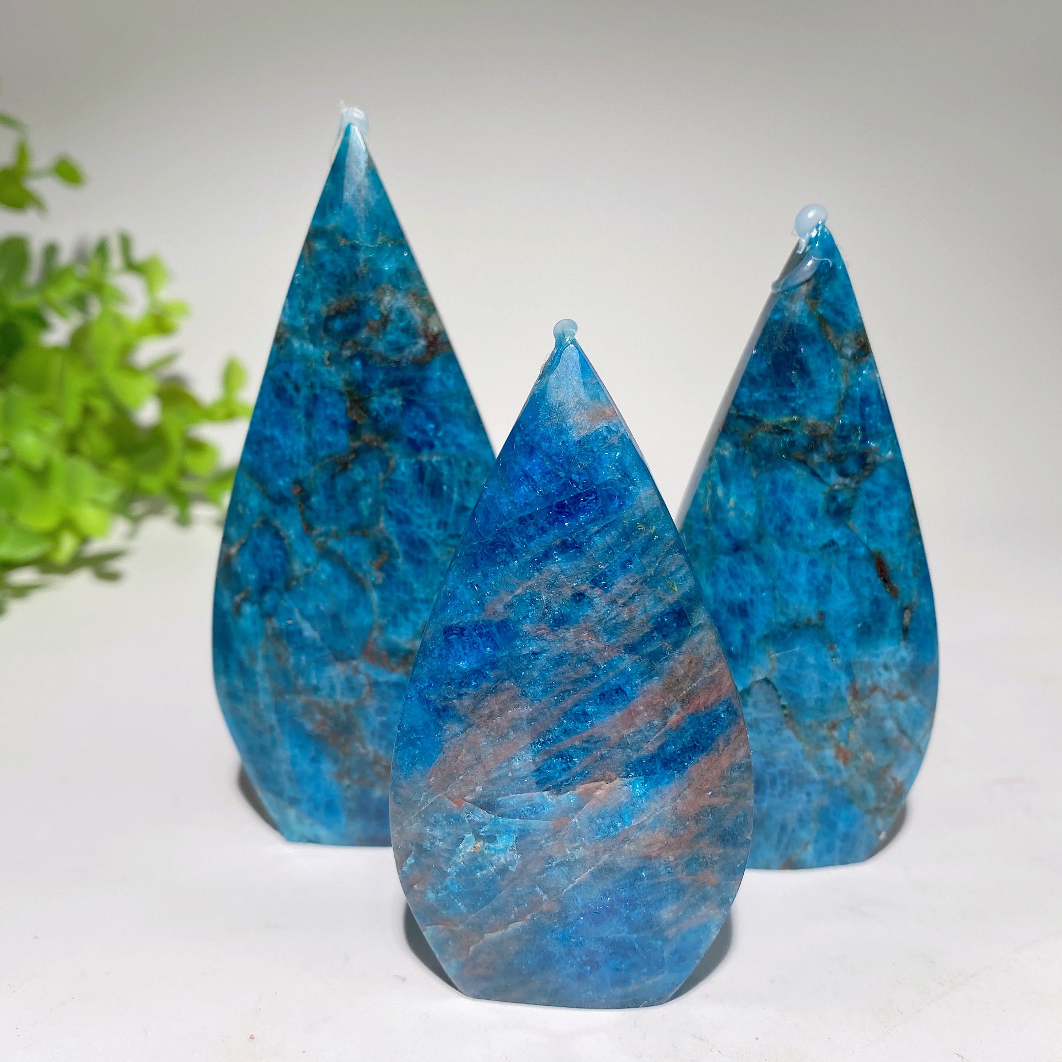Blue Apatite Heart Palm Stone 1.5-4" Crystal Healing