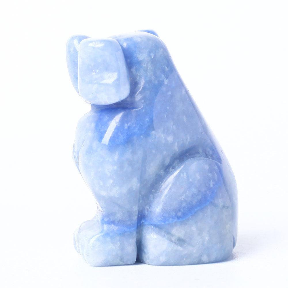 Blue Aventurine Crystal Dog Figurine 1.5 inch Carving