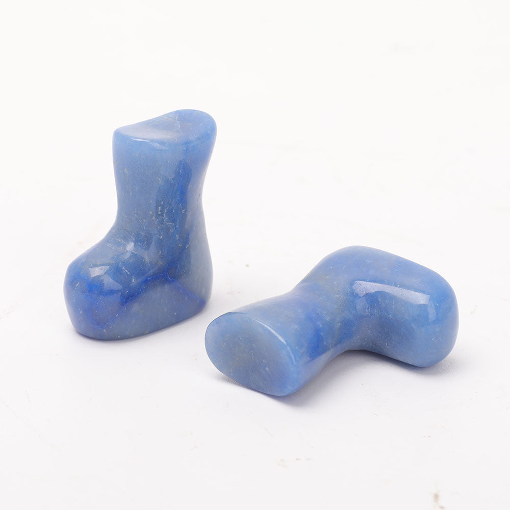 Blue Aventurine Crystal Figurines Set 1.5in Boots