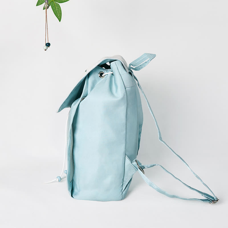 Blue Epiphyllum Canvas Backpack for Accessories