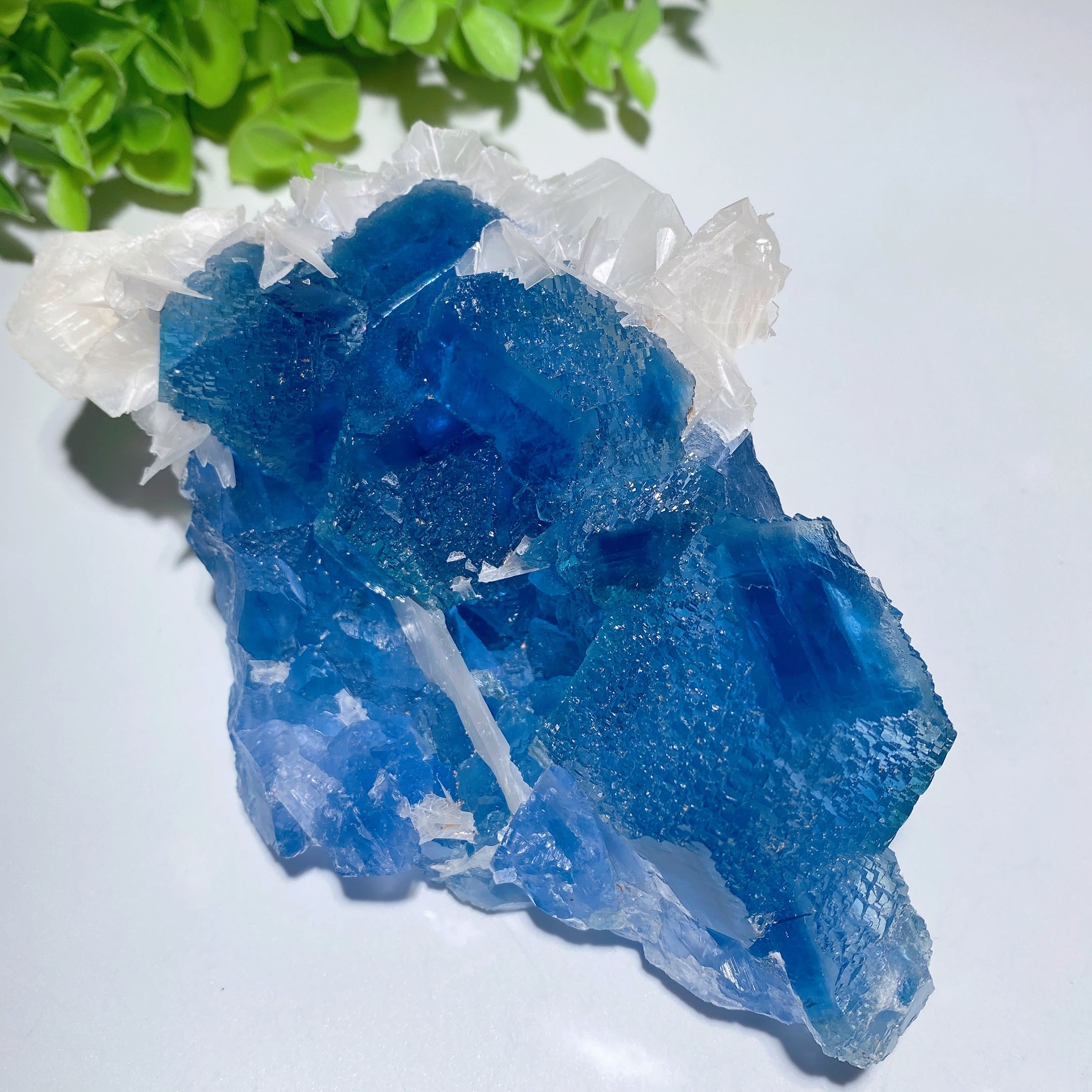Blue Fluorite & Calcite Crystal Specimens 3.2-5.2in Healing Display
