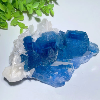 Blue Fluorite & Calcite Crystal Specimens 3.2-5.2in Healing Display