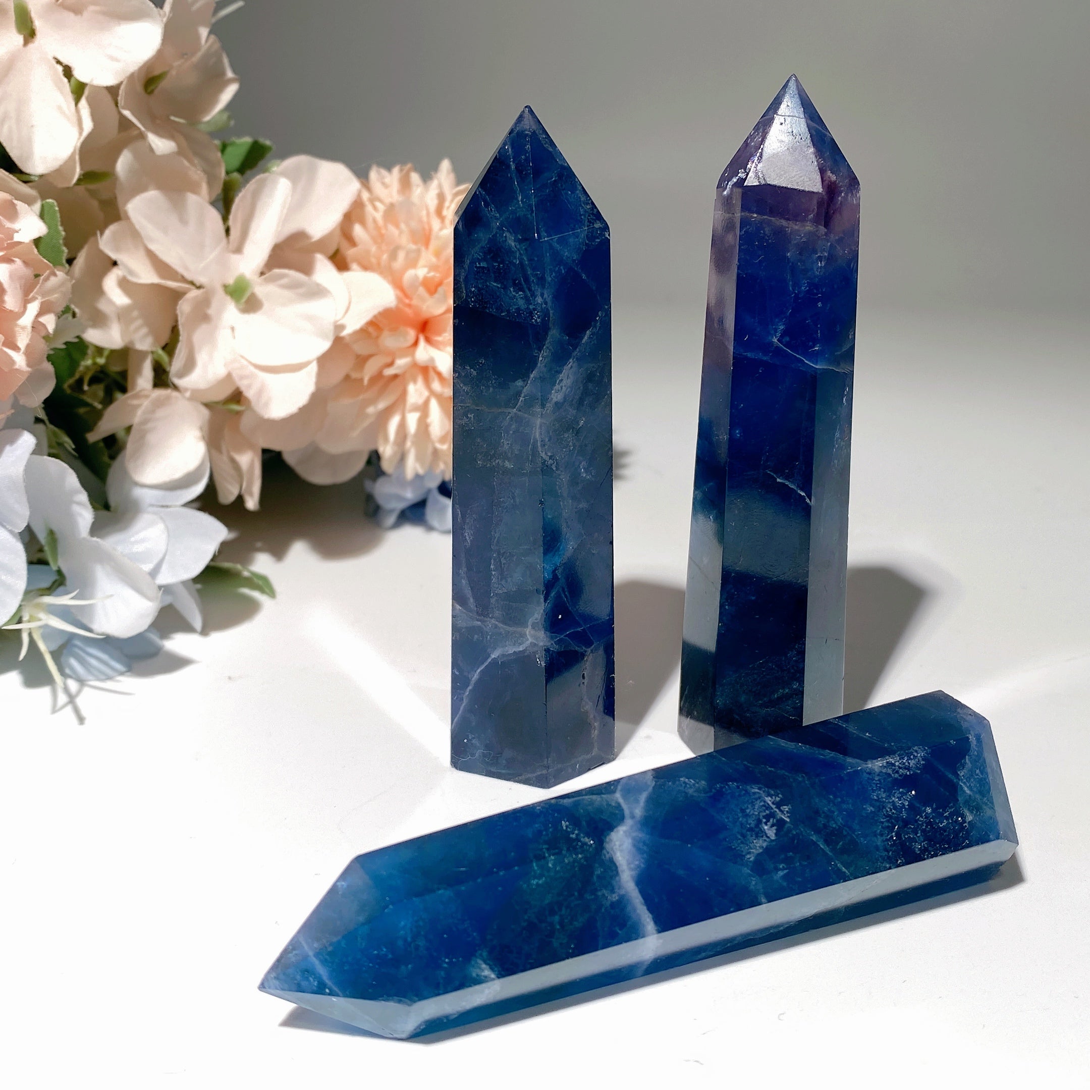 Blue Fluorite Healing Crystal Points 2.5-4.0 Inches