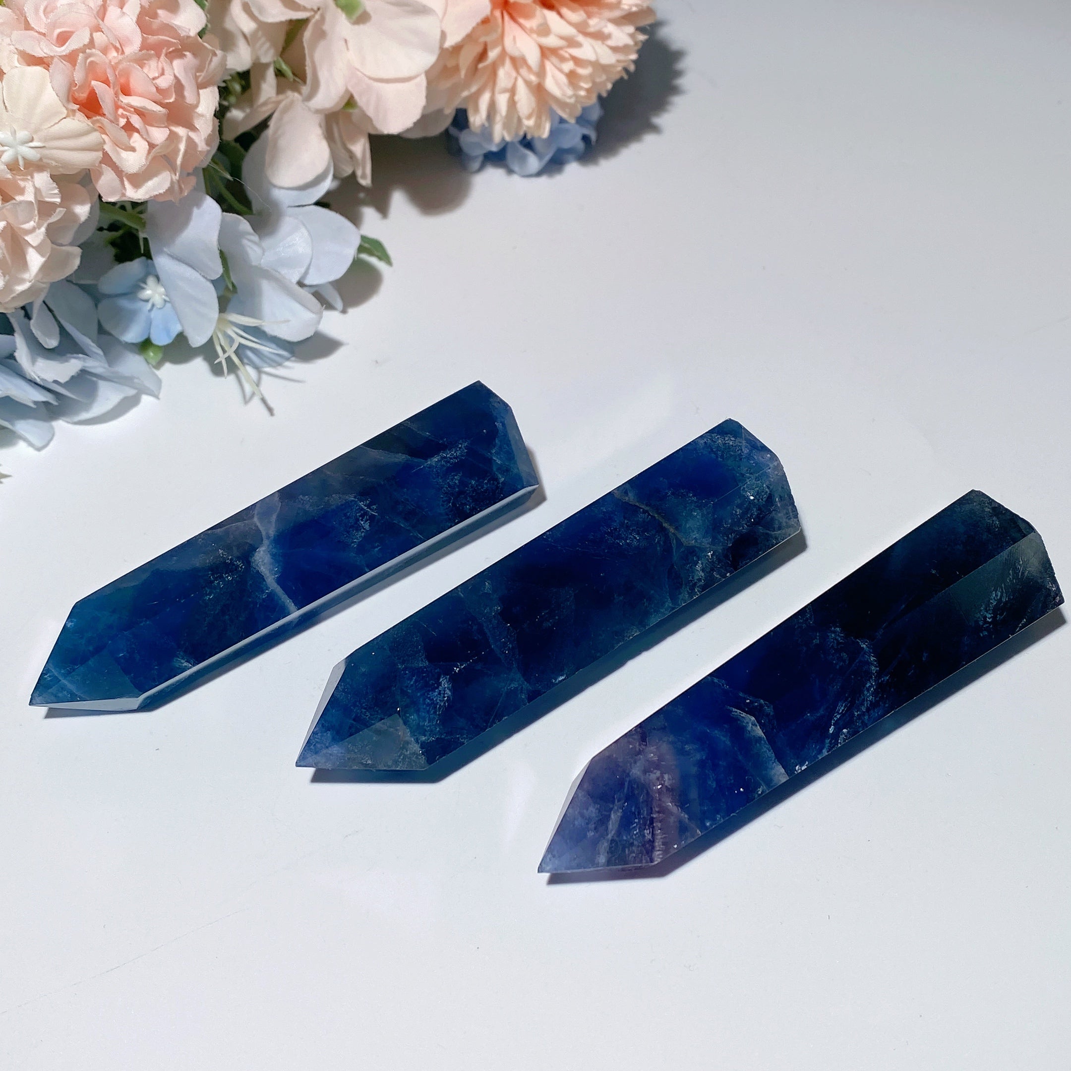 Blue Fluorite Healing Crystal Points 2.5-4.0 Inches