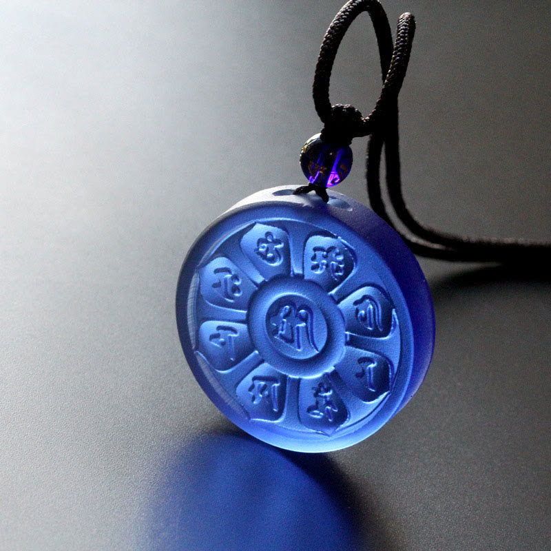 Blue Liuli Manjusri Lotus Enlightenment Necklace