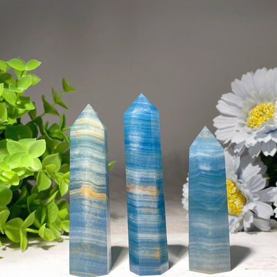 Blue Onyx Crystal Points 2.3 to 4 inches Healing Set