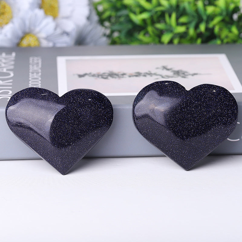 Blue Sandstone 2.5-3 Inch Heart Crystal Carving