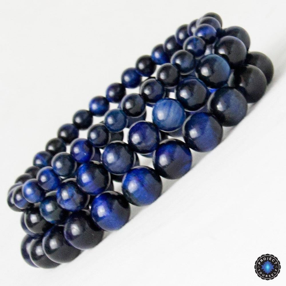 Blue Tiger Eye Bracelet for Intuition & Protection