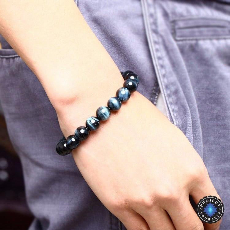 Blue Tiger Eye Bracelet - Intuition and Protection