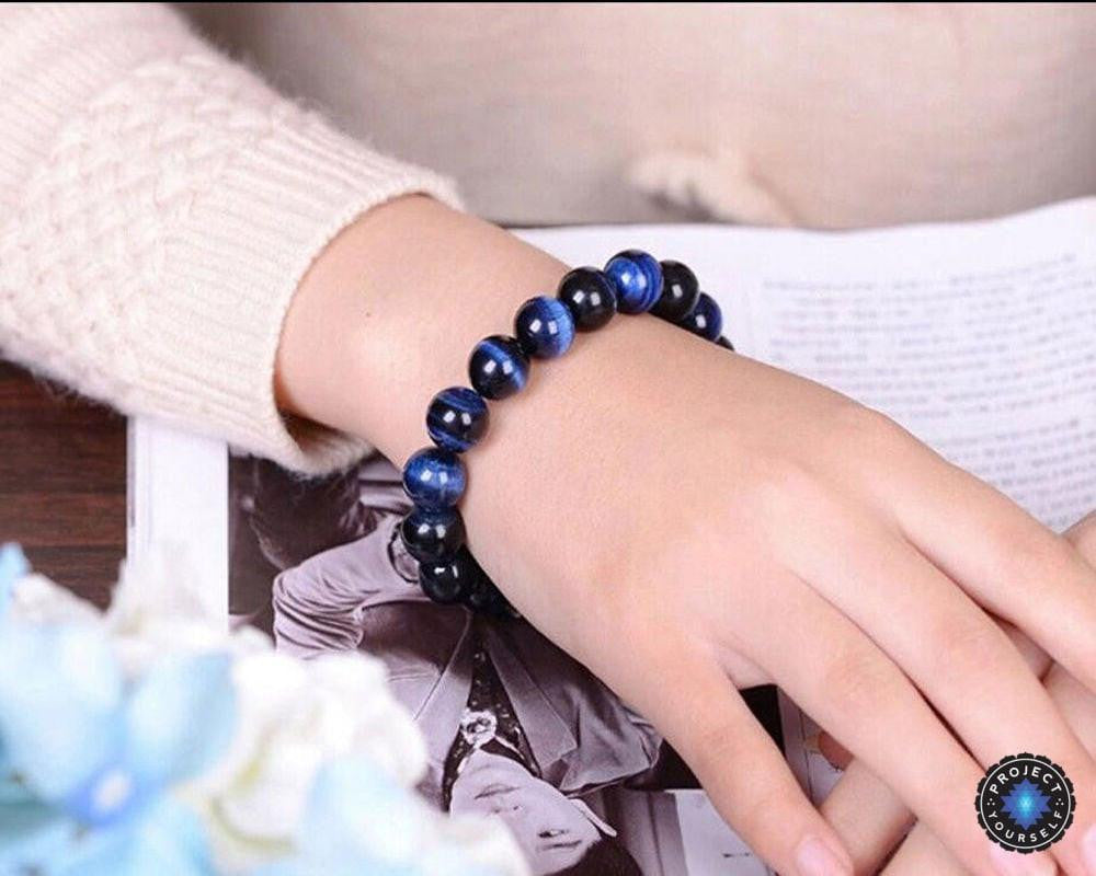 Blue Tiger Eye Bracelet - Intuition and Protection