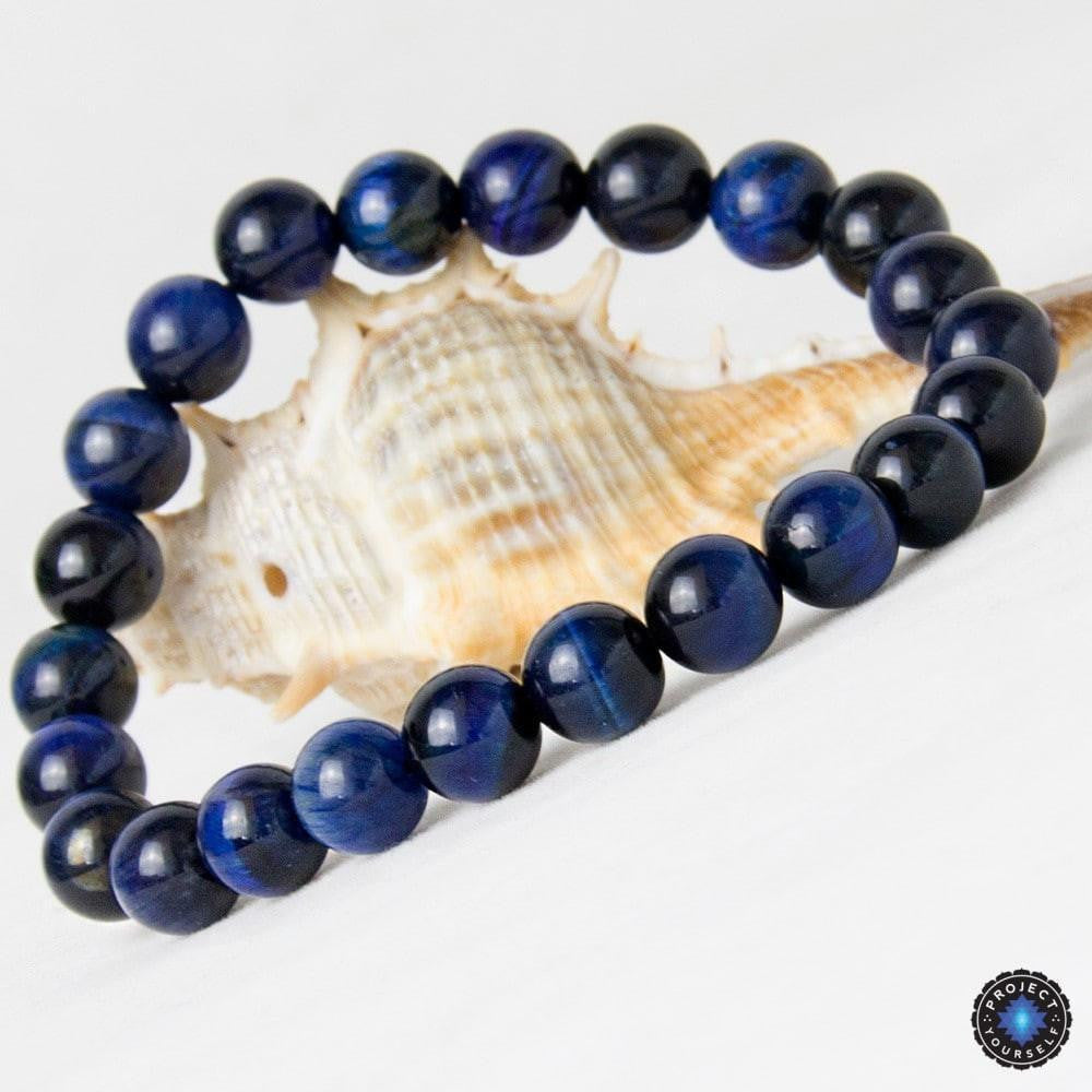 Blue Tiger Eye Bracelet for Intuition & Protection