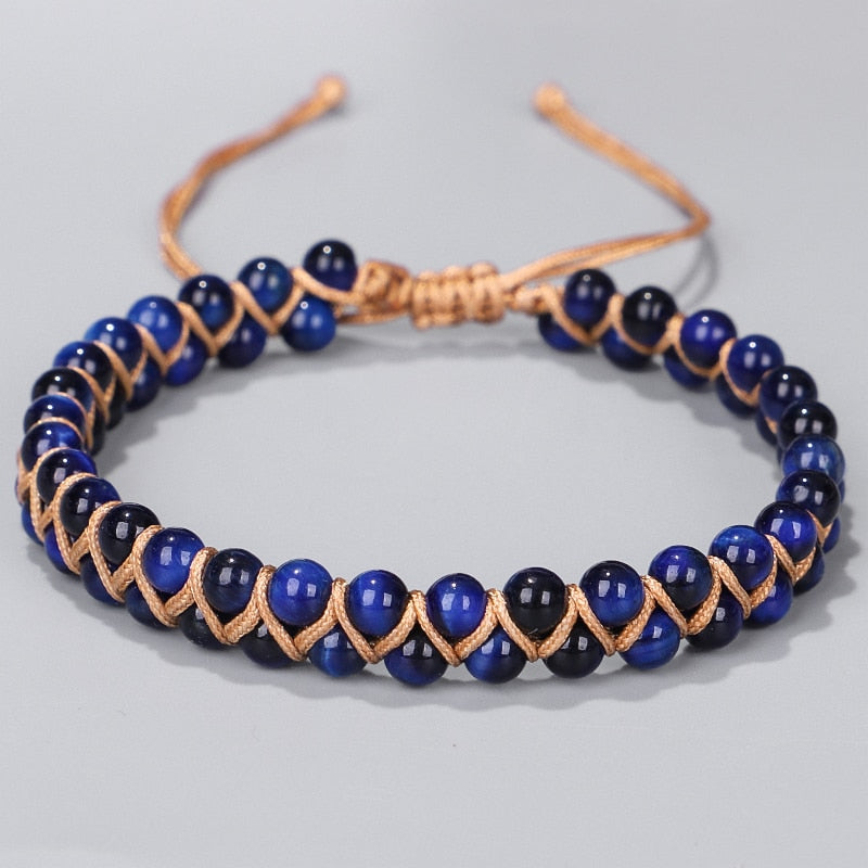 Blue Tiger Eye Bracelet for Luck and Insight