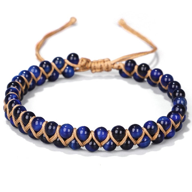 Blue Tiger Eye Bracelet for Luck and Insight