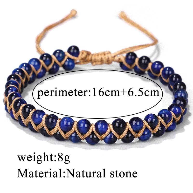 Blue Tiger Eye Bracelet for Luck and Insight