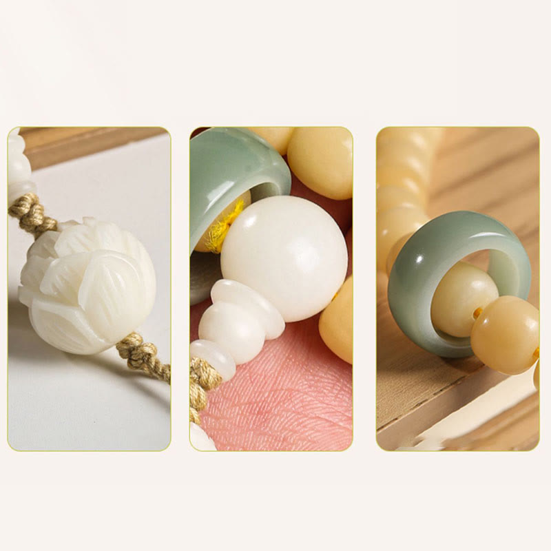 Bodhi Seed Dzi Bead Bracelet for Peace & Harmony 9mm