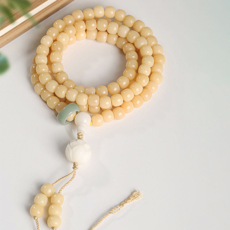 Bodhi Seed Dzi Bead Bracelet for Peace & Harmony 9mm