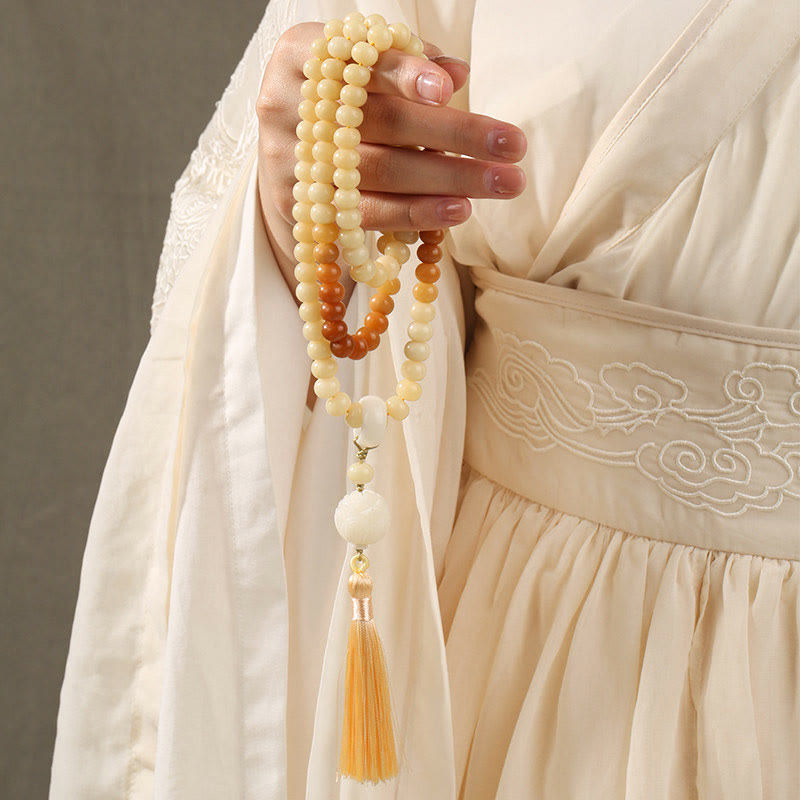 Bodhi Seed Dzi Bead Bracelet for Peace & Harmony 9mm