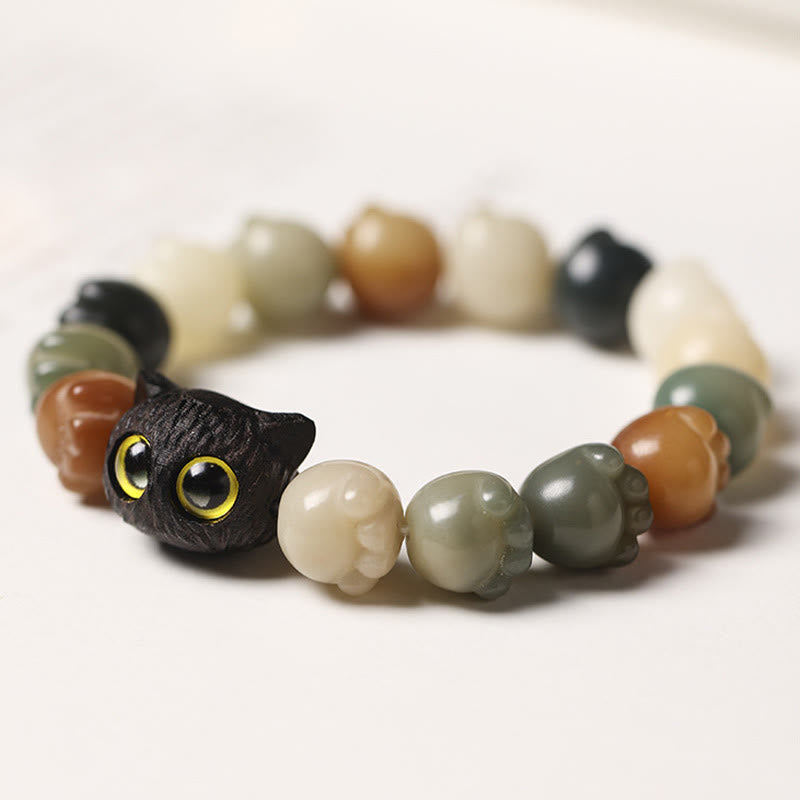Bodhi Seed Ebony Wood Wisdom Bracelet 14-15cm Unisex
