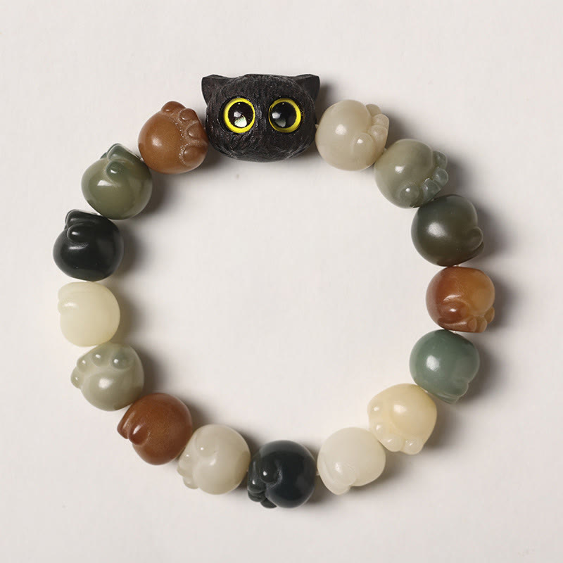 Bodhi Seed Ebony Wood Wisdom Bracelet 14-15cm Unisex