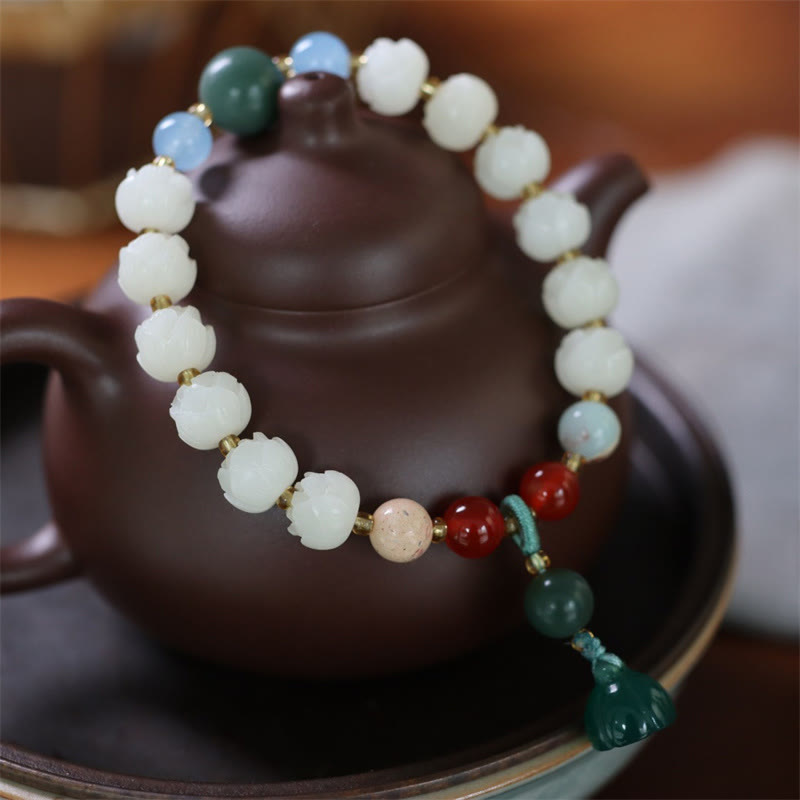 Bodhi Seed Lotus Bead Bracelet for Peace and Harmony