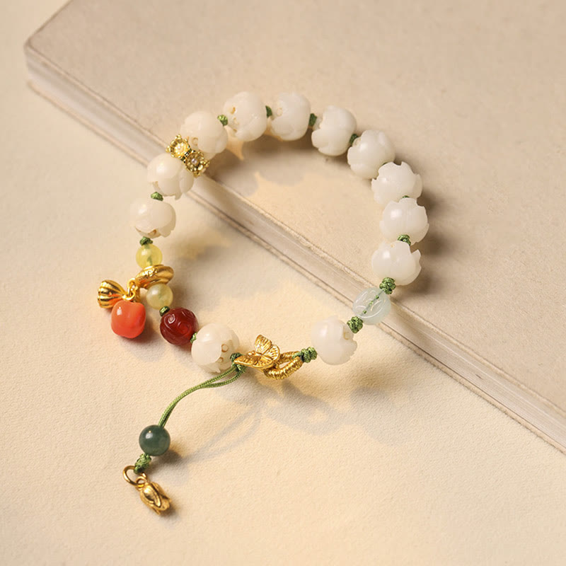 Bodhi Seed Lotus Bracelet for Peace & Enlightenment - 14-15cm
