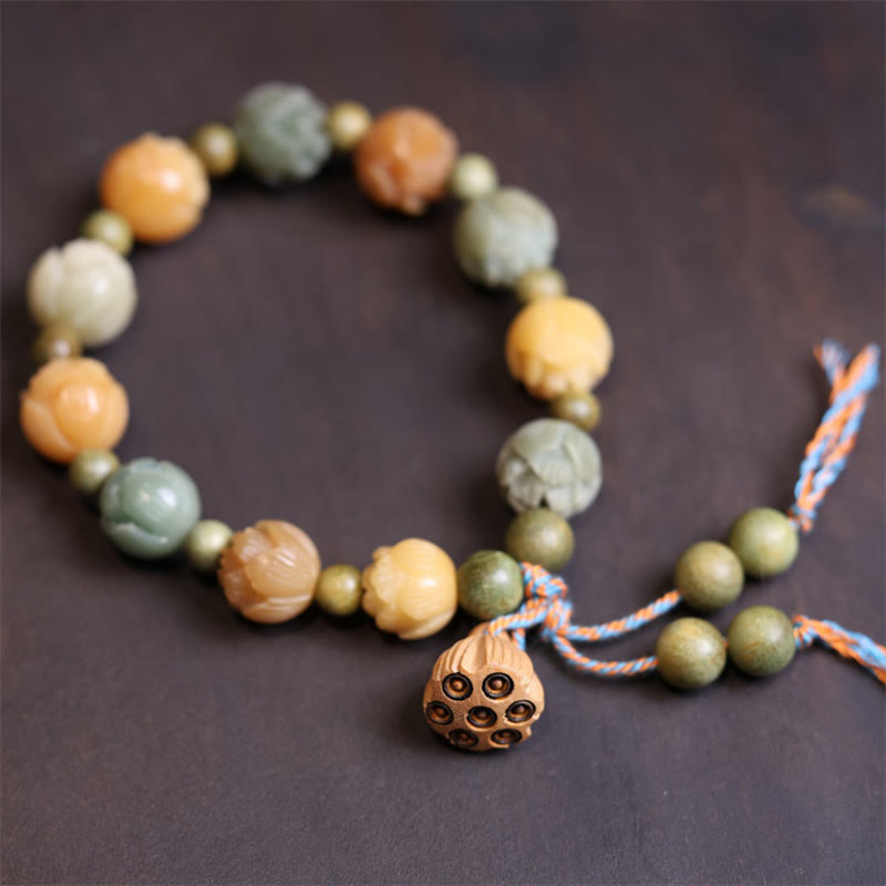 Bodhi Seed Lotus Green Sandalwood Wisdom Harmony Bracelet