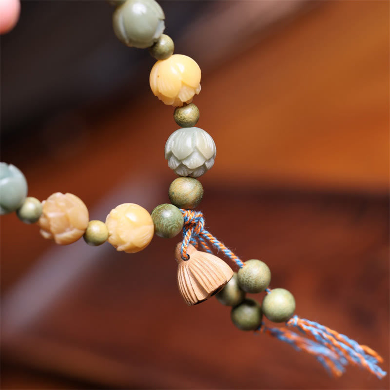 Bodhi Seed Lotus Green Sandalwood Wisdom Harmony Bracelet