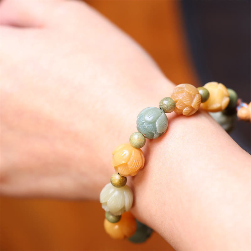 Bodhi Seed Lotus Green Sandalwood Wisdom Harmony Bracelet