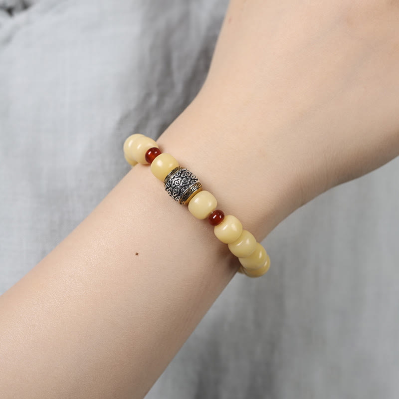 Bodhi Seed Peace Bracelet with Fu Character Beads